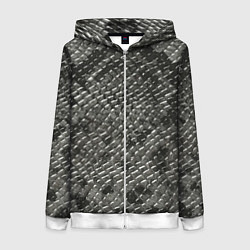 Толстовка на молнии женская Кожа змеи - текстура, цвет: 3D-белый