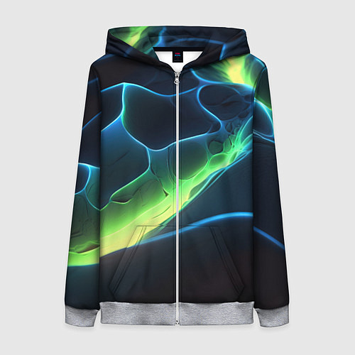 Женская толстовка на молнии Зеленый свет на плитах / 3D-Меланж – фото 1