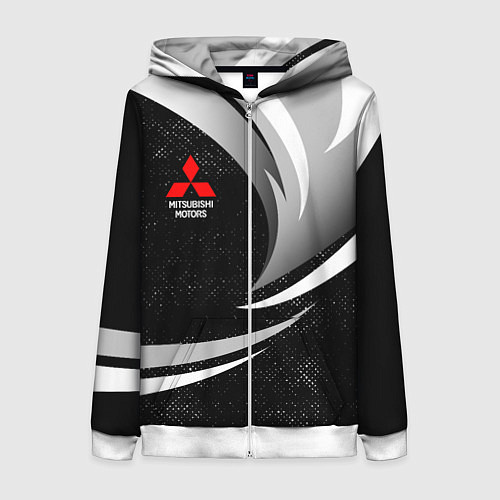 Женская толстовка на молнии Митсубиси - строгие оттенки / 3D-Белый – фото 1