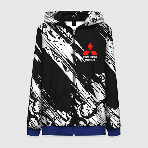 Женская толстовка на молнии Mitsubishi - белый пятна / 3D-Синий – фото 1