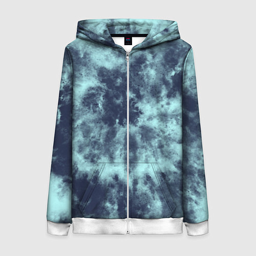 Женская толстовка на молнии Tie-Dye дизайн / 3D-Белый – фото 1