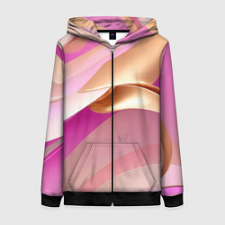 Женская толстовка на молнии Розовый с золотом абстрактный фон