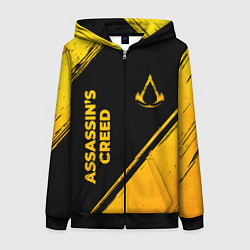 Женская толстовка на молнии Assassins Creed - gold gradient: надпись, символ