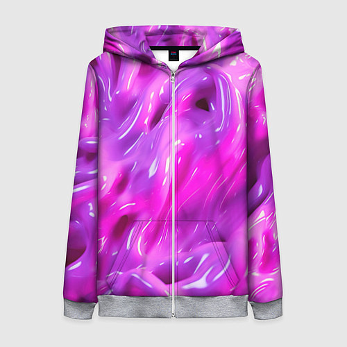Женская толстовка на молнии Розовая слизь / 3D-Меланж – фото 1