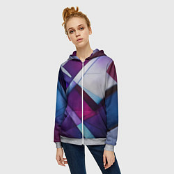 Толстовка на молнии женская Геометрическая абстракция - нейросеть, цвет: 3D-меланж — фото 2