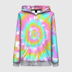 Толстовка на молнии женская Tie-Dye кислотный в стиле барби, цвет: 3D-меланж