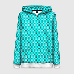 Женская толстовка на молнии Пиксели цвета алмаза