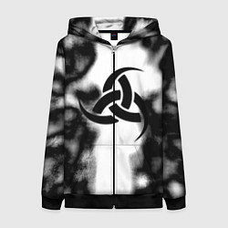Толстовка на молнии женская Скандинавский узор душа, цвет: 3D-черный