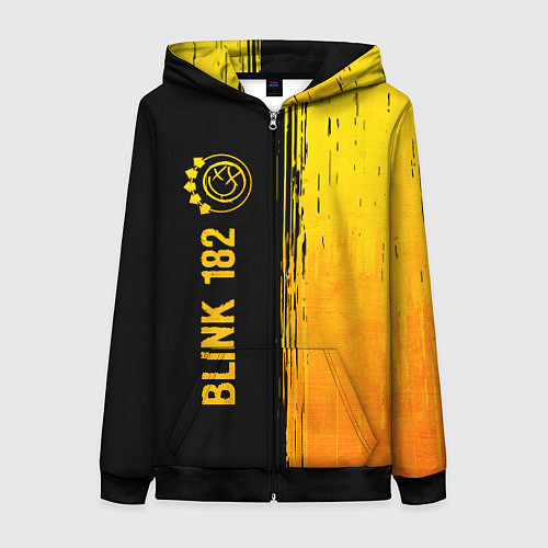 Женская толстовка на молнии Blink 182 - gold gradient: по-вертикали / 3D-Черный – фото 1