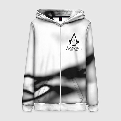 Женская толстовка на молнии Assassins Creed logo texture / 3D-Белый – фото 1