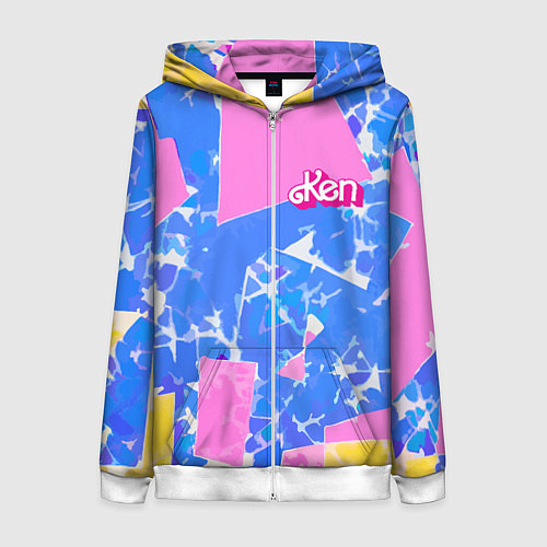 Женская толстовка на молнии Кен - друг Барби / 3D-Белый – фото 1