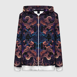 Толстовка на молнии женская Галактическая сказка, цвет: 3D-белый