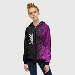 Толстовка на молнии женская Ozzy Osbourne rock legends по-вертикали, цвет: 3D-черный — фото 2