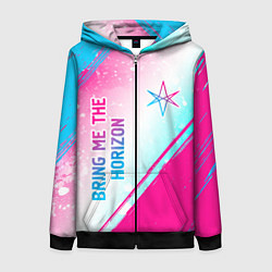 Женская толстовка на молнии Bring Me the Horizon neon gradient style вертикаль