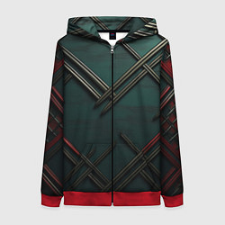 Женская толстовка на молнии Диагональный узор в шотландском стиле