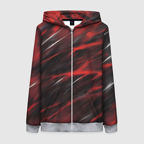 Женская толстовка на молнии Красный шторм / 3D-Меланж – фото 1