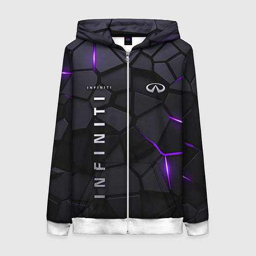 Женская толстовка на молнии Infiniti - плиты с эффектом свечения / 3D-Белый – фото 1