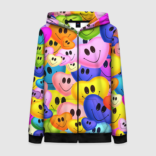 Женская толстовка на молнии Улыбка любви / 3D-Черный – фото 1