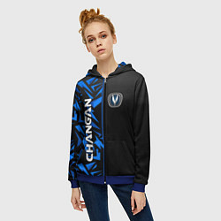 Толстовка на молнии женская Changan - blue uniform, цвет: 3D-синий — фото 2