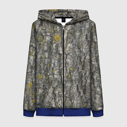 Толстовка на молнии женская Узор коры дерева, цвет: 3D-синий