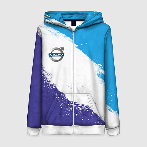 Женская толстовка на молнии Вольво - триколор / 3D-Белый – фото 1