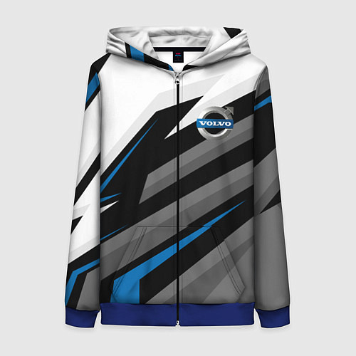 Женская толстовка на молнии Volvo - blue sport / 3D-Синий – фото 1