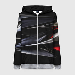 Женская толстовка на молнии Black red abstract