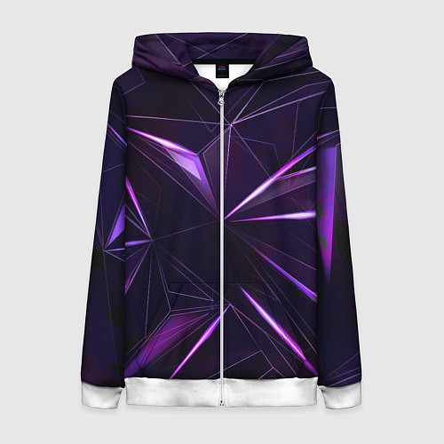 Женская толстовка на молнии Фиолетовый хрусталь / 3D-Белый – фото 1