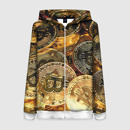 Женская толстовка на молнии Золото цифровой эры / 3D-Белый – фото 1