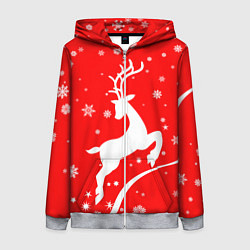 Женская толстовка на молнии Christmas deer