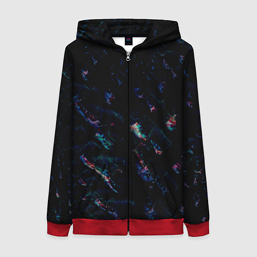 Женская толстовка на молнии Лазурные сапфиры / 3D-Красный – фото 1