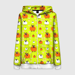 Женская толстовка на молнии Стадо овец в поле