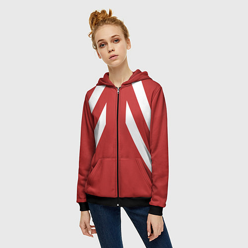 Женская толстовка на молнии Спорт костюм Марата / 3D-Черный – фото 3