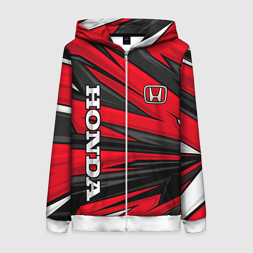 Женская толстовка на молнии Red sport - honda / 3D-Белый – фото 1