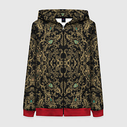 Женская толстовка на молнии Славянский этнический орнамент с позолотой