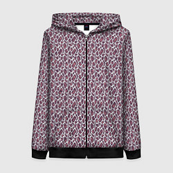 Женская толстовка на молнии Стилизованный бело-розовый