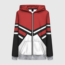 Толстовка на молнии женская Советский спорт с полосами, цвет: 3D-меланж