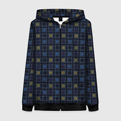 Женская толстовка на молнии Тёмно-синий полосы квадраты