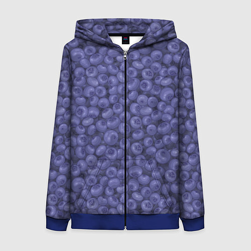 Женская толстовка на молнии Черника ягода / 3D-Синий – фото 1