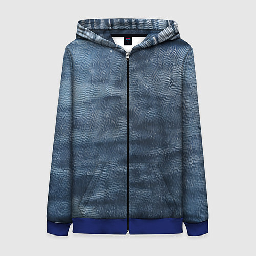Женская толстовка на молнии Старая джинса / 3D-Синий – фото 1
