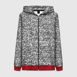 Женская толстовка на молнии Узор серого вязанного трикотажа меланж