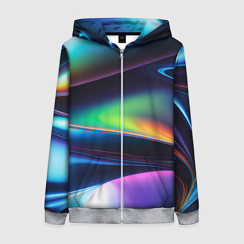 Женская толстовка на молнии Голографический материал / 3D-Меланж – фото 1