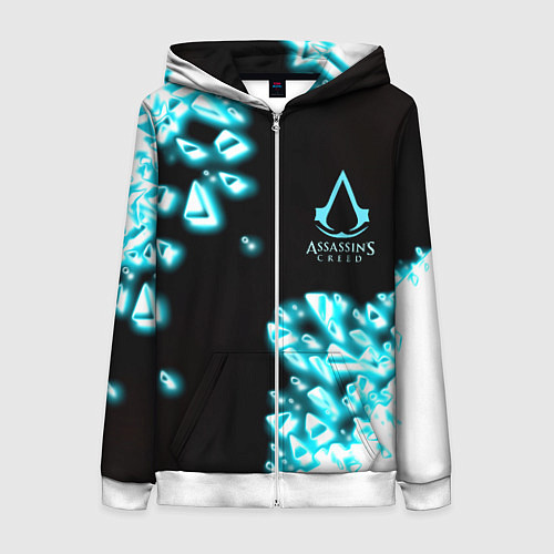 Женская толстовка на молнии Assassins Creed анимус / 3D-Белый – фото 1