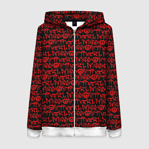 Женская толстовка на молнии Dead Space символы обелиска / 3D-Белый – фото 1