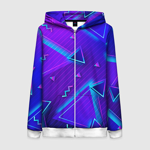 Женская толстовка на молнии Neon Pattern colored / 3D-Белый – фото 1