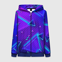 Толстовка на молнии женская Neon Pattern colored, цвет: 3D-синий