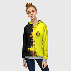 Толстовка на молнии женская Borussia fc sport краски, цвет: 3D-меланж — фото 2