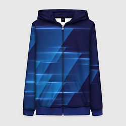 Толстовка на молнии женская Blue background, цвет: 3D-синий