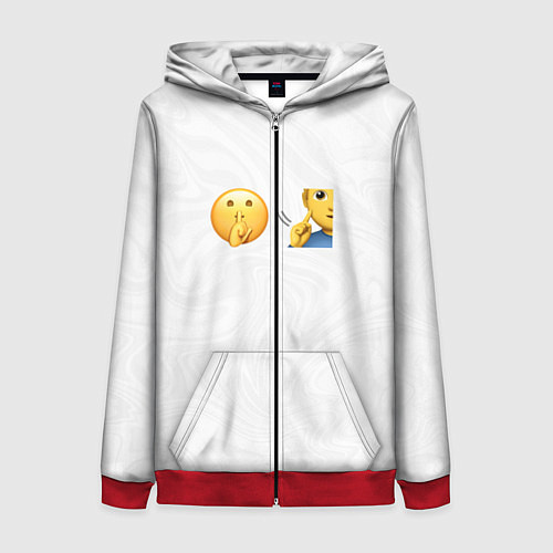 Женская толстовка на молнии Мьюнинг эмодзи / 3D-Красный – фото 1