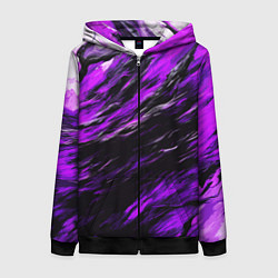 Толстовка на молнии женская Чёрная и розовая буря, цвет: 3D-черный